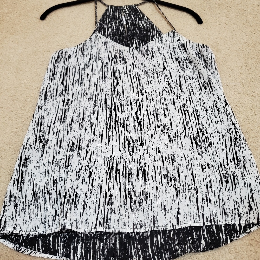 Express reversible black/creme halter top